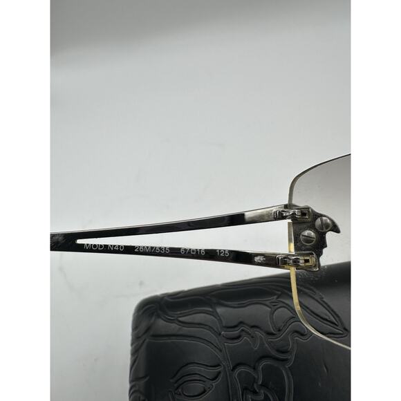Versace Vintage VE N40 Rimless Shield Sunglasses Silver Italy Y2K main image 7